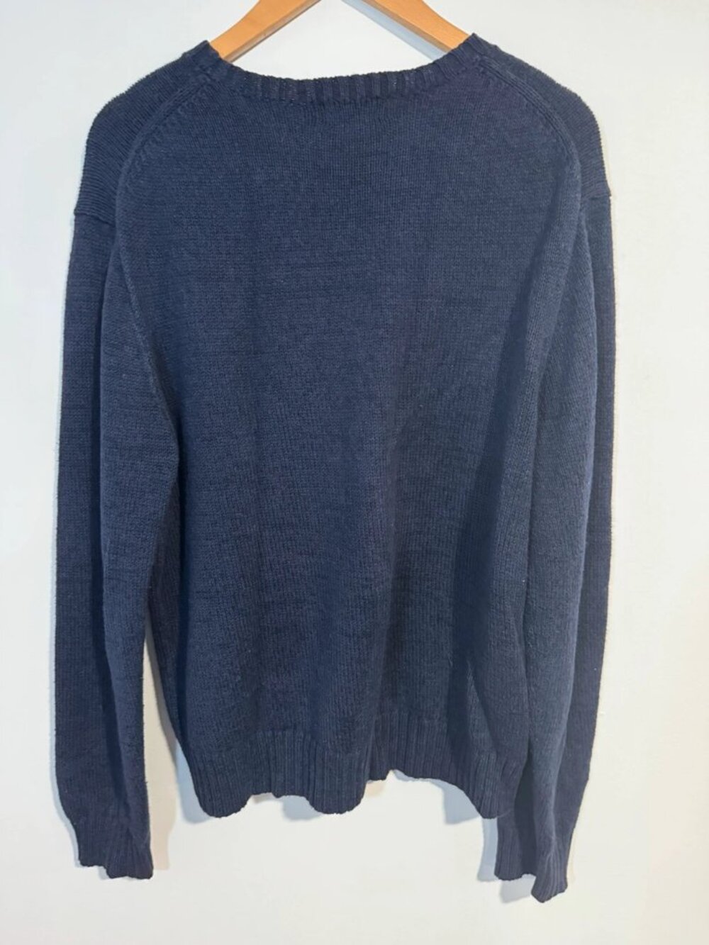 Polo Ralph Lauren Polo Bear Navy Cotton Knit Crewneck Pullover Sweater L - Picture 2 of 3